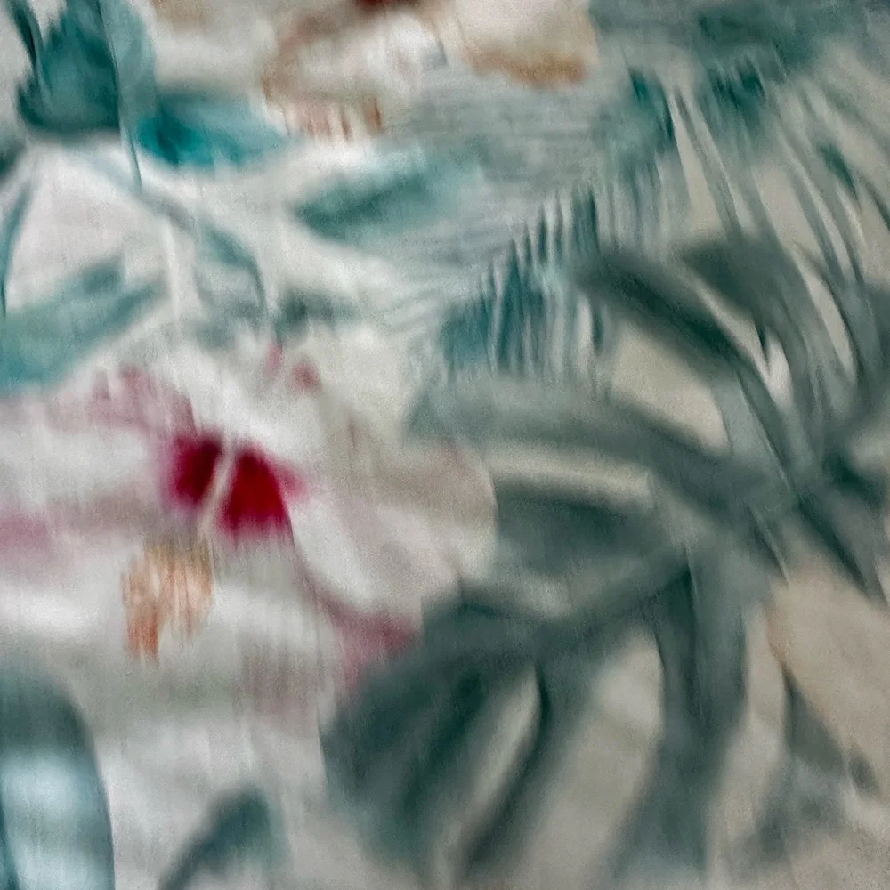 Pottery Barn Teen Tropical Floral Duvet Cover - Green and Pink